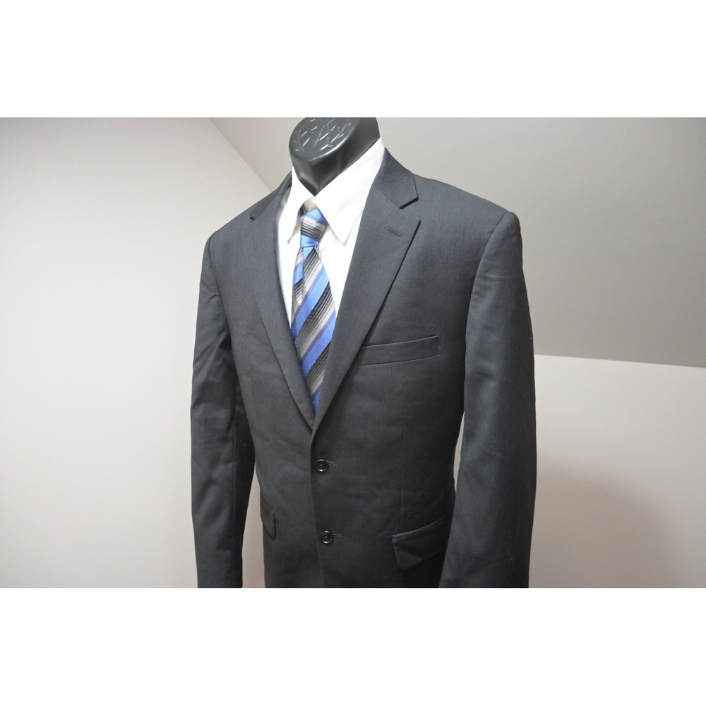 Jos. A. Bank Tailored Fit Wool Suit Jacket Pants Mens Size 41R 35x29 Black